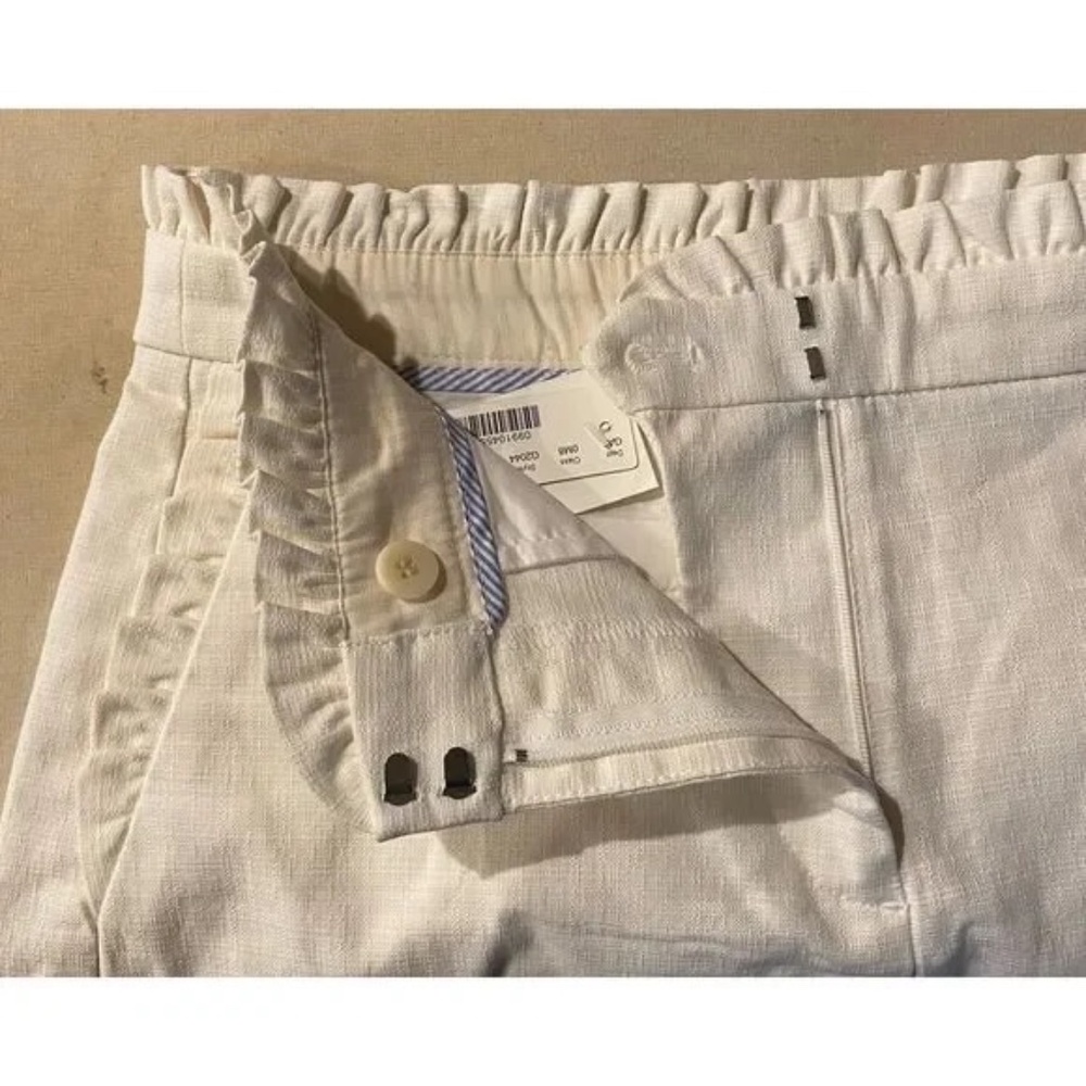 J. Crew Ruffled Ivory White Summer High Waist Shorts 2 NWT! Brand New! Adorable!